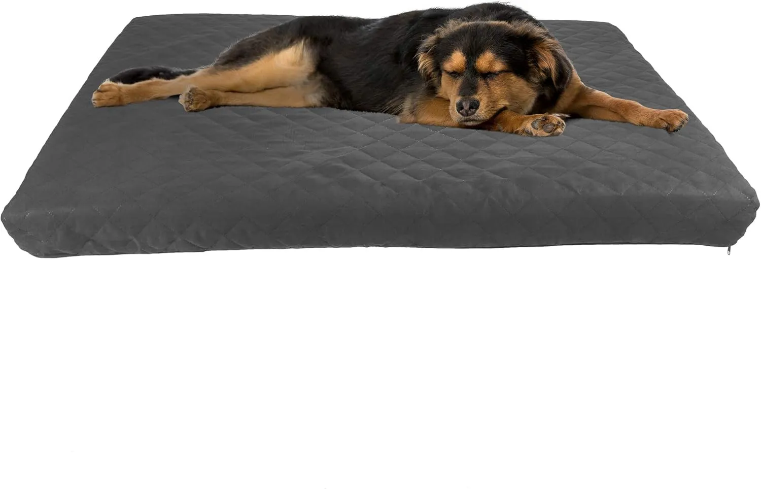 PETMAKER Waterproof Dog Bed - 2-Layer Memory Foam Pet Pad with Removable Machine Washable Cover - 44x35 Crate Mat for Dogs or Puppies (Gray)