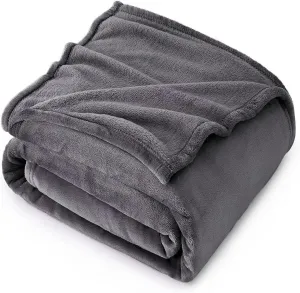 Polar Fleece Throw Blanket for Couch, Twin Bed, Chair, Kids, Adults, Pets 50x60 Soft Cozy Reversible Throw Blanket (Charcoal Grey)
