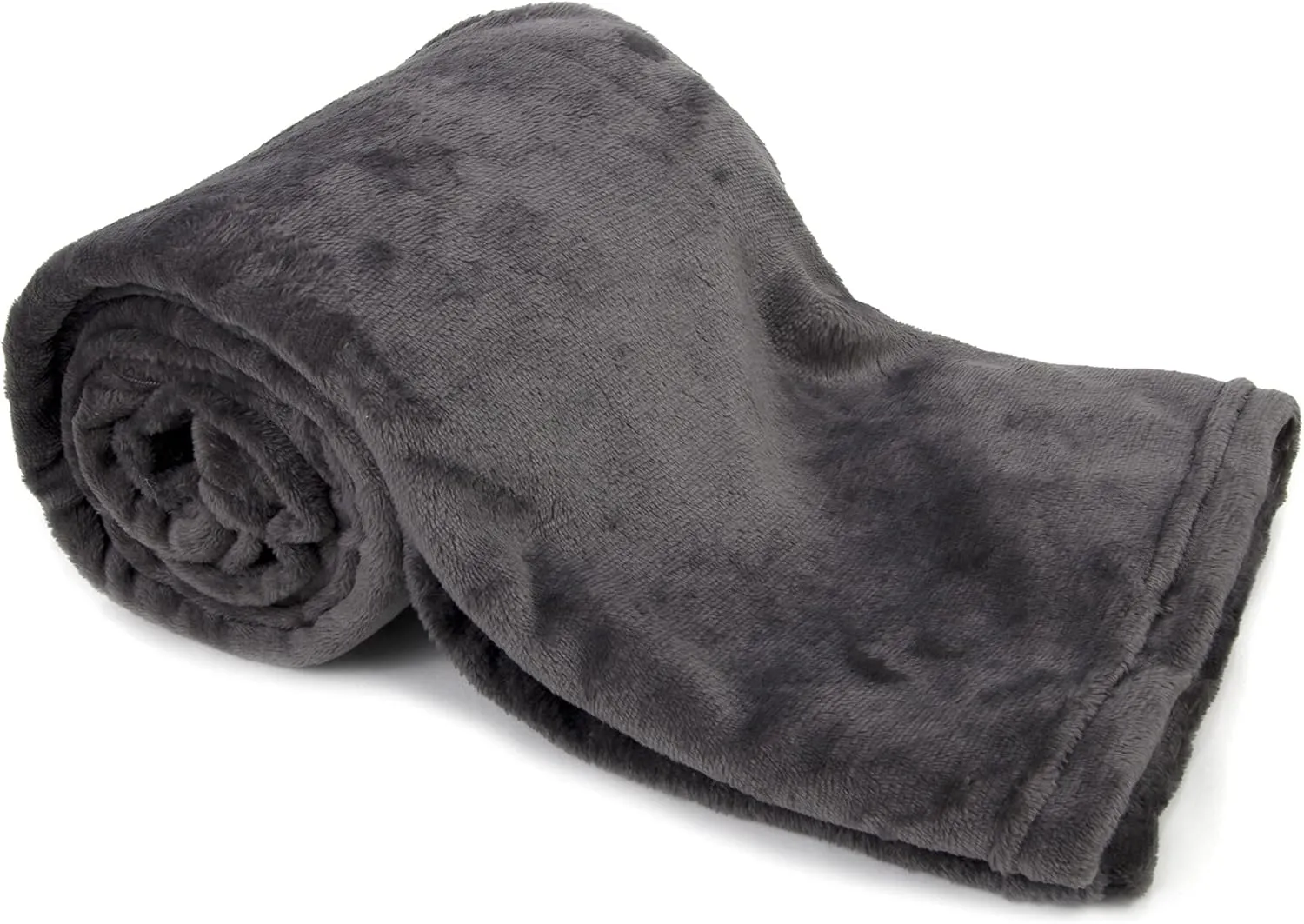 Polar Fleece Throw Blanket for Couch, Twin Bed, Chair, Kids, Adults, Pets 50x60 Soft Cozy Reversible Throw Blanket (Charcoal Grey)