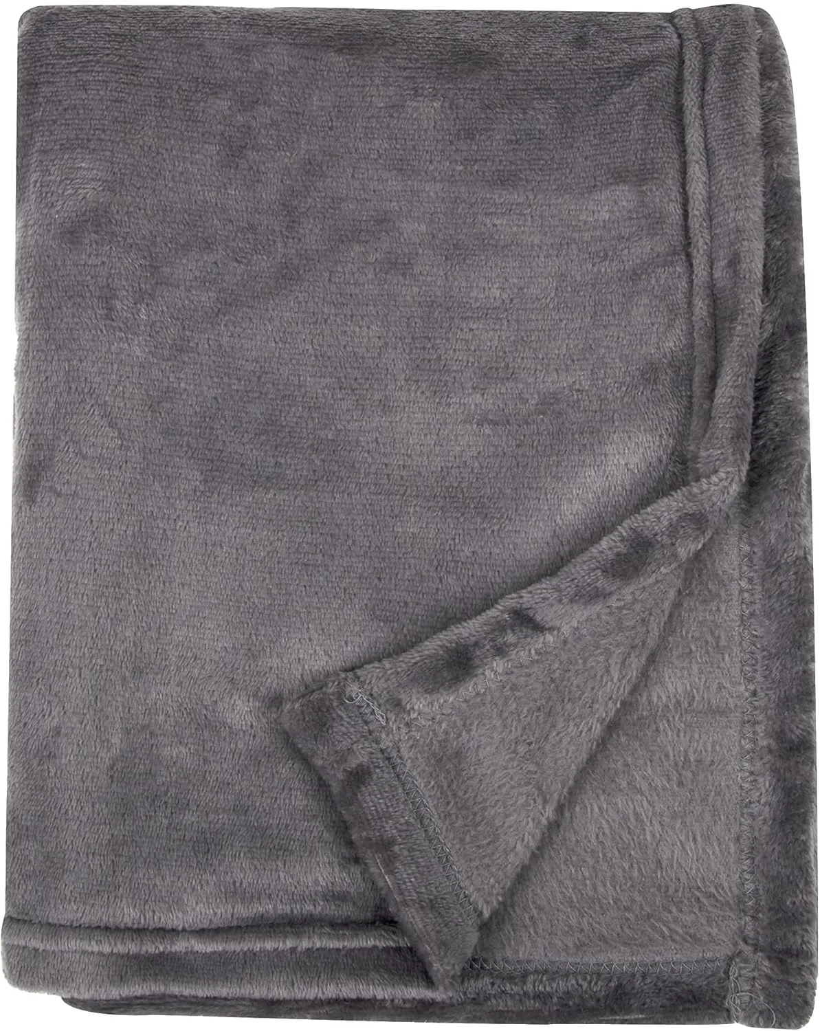 Polar Fleece Throw Blanket for Couch, Twin Bed, Chair, Kids, Adults, Pets 50x60 Soft Cozy Reversible Throw Blanket (Charcoal Grey)