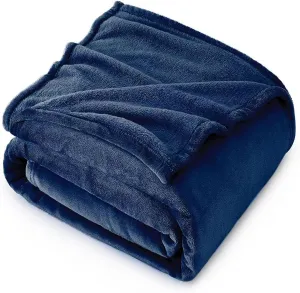 Polar Fleece Throw Blanket for Couch, Twin Bed, Chair, Kids, Adults, Pets 50x60 Soft Cozy Reversible Throw Blanket (Navy Blue)