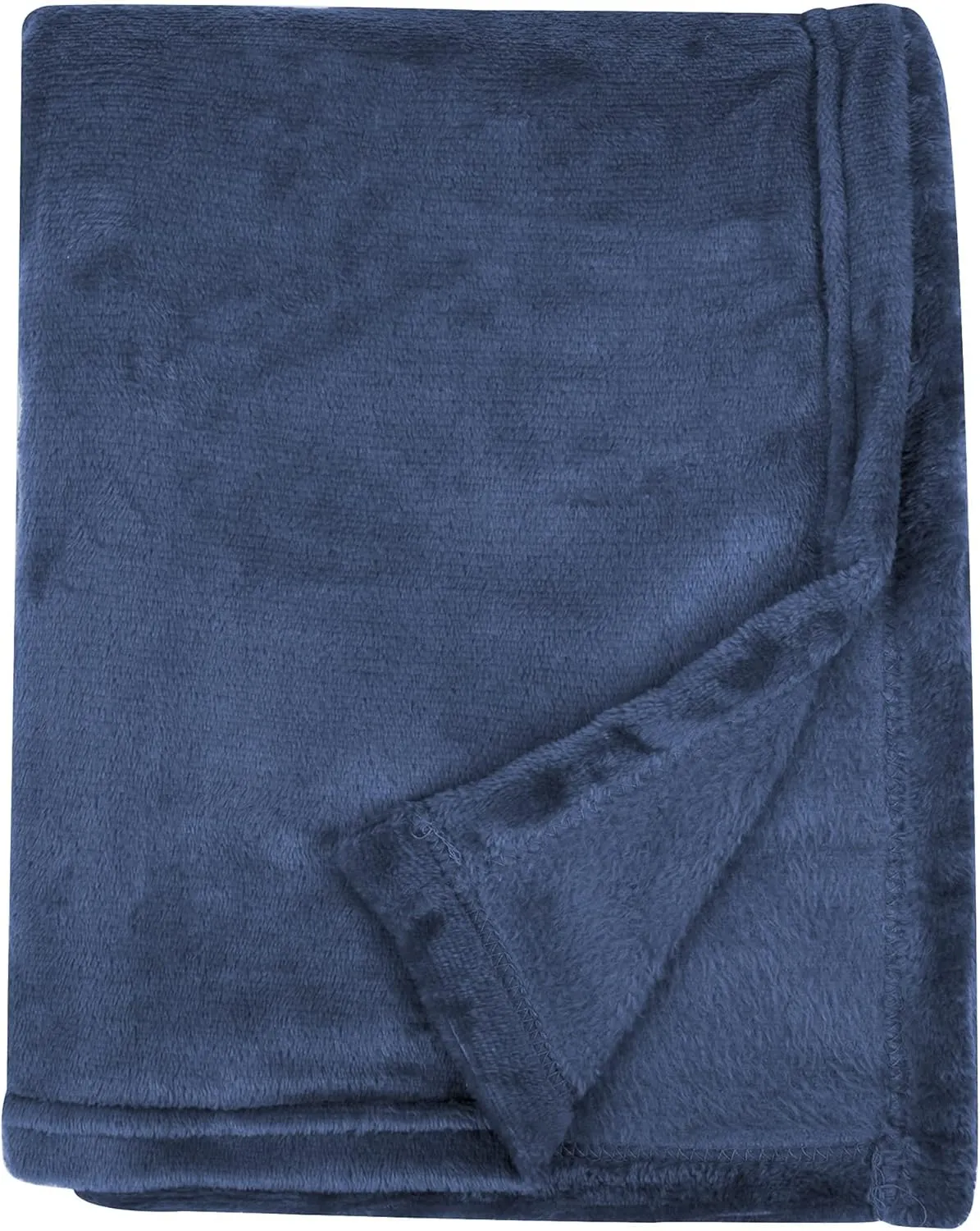 Polar Fleece Throw Blanket for Couch, Twin Bed, Chair, Kids, Adults, Pets 50x60 Soft Cozy Reversible Throw Blanket (Navy Blue)