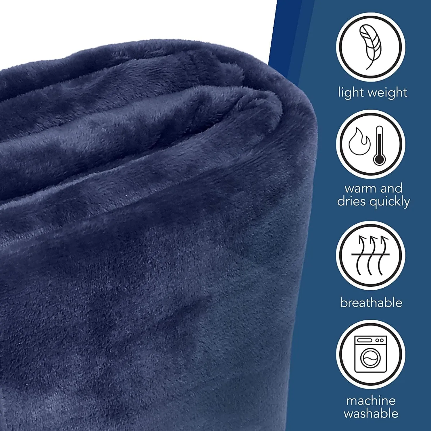 Polar Fleece Throw Blanket for Couch, Twin Bed, Chair, Kids, Adults, Pets 50x60 Soft Cozy Reversible Throw Blanket (Navy Blue)