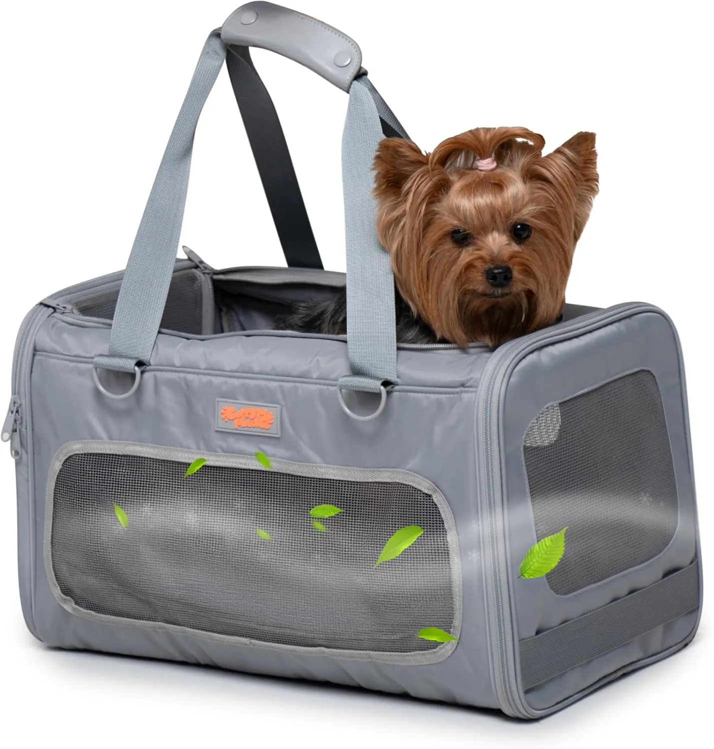 Portable Soft-Sided Carrier for Kittens & Puppies  Airline Approved Pet Travel Bag for Cats & Small Dogs up to 26.45 lbs, Breathable, Comfortable & Collapsible (Grey)
