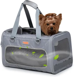 Portable Soft-Sided Carrier for Kittens & Puppies  Airline Approved Pet Travel Bag for Cats & Small Dogs up to 26.45 lbs, Breathable, Comfortable & Collapsible (Grey)