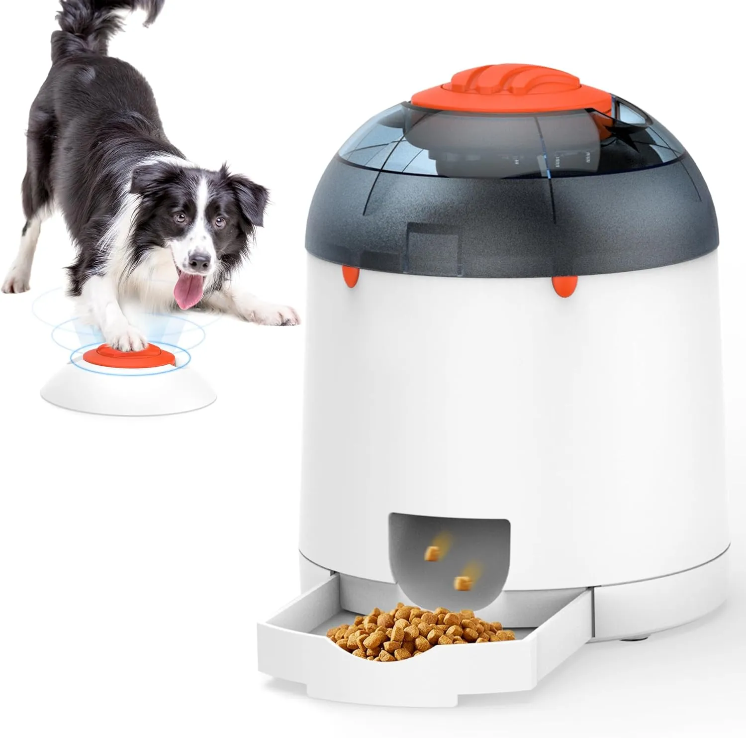 Potaroma Dog Puzzle Feeder Toy, Interactive IQ Training, Electronic Treat Dispenser, Automatic Rechargeable with Remote for Food Dispensing, All Breeds, 280ml Capacity