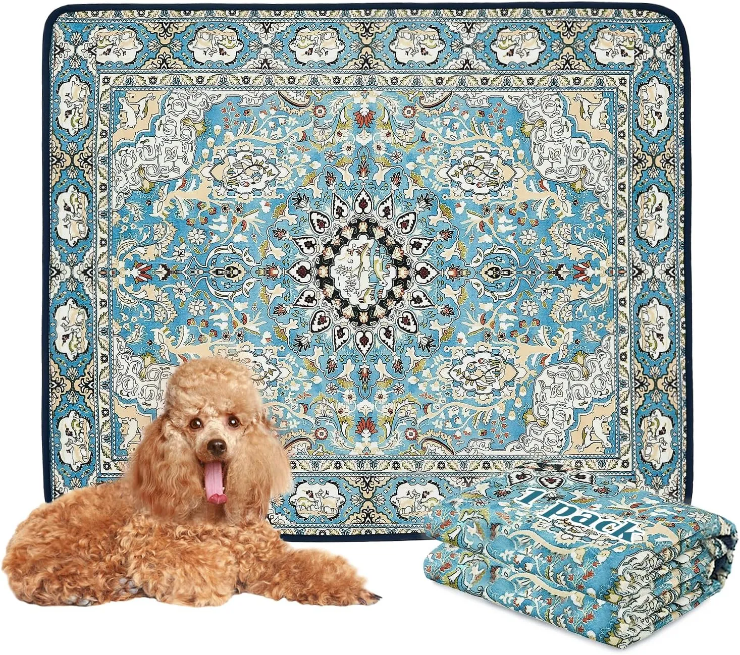 Qeils Washable Pee Pads for Dogs, 2 Pack Reusable Puppy Pads 36"x41" Super Absorbent Leakproof Dog Training Pads, Non-Slip Potty Pads for Floor, Crate, Couch, Whelping Pads Litter Mat Pet Supplies