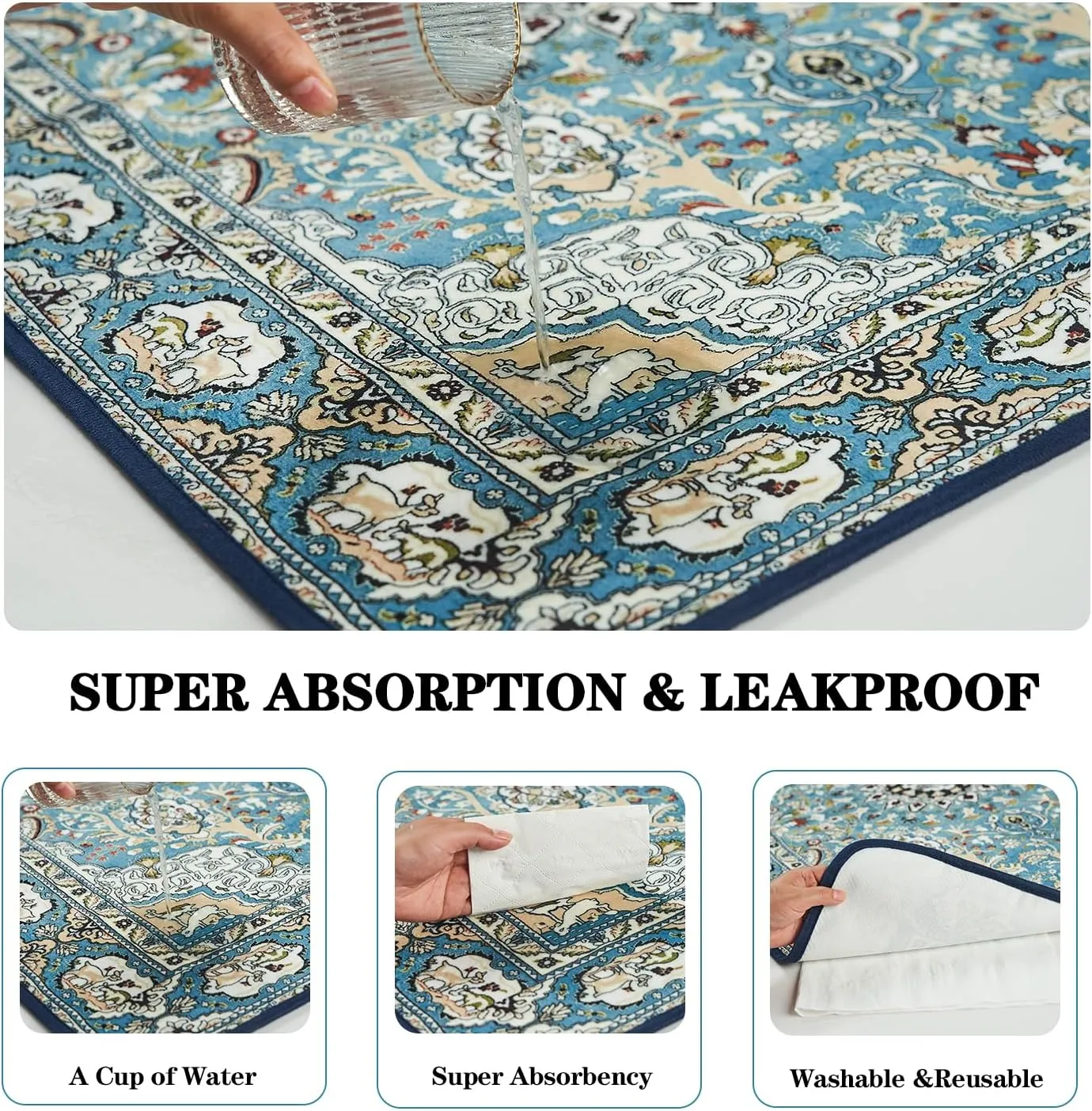 Qeils Washable Pee Pads for Dogs, 2 Pack Reusable Puppy Pads 36"x41" Super Absorbent Leakproof Dog Training Pads, Non-Slip Potty Pads for Floor, Crate, Couch, Whelping Pads Litter Mat Pet Supplies