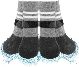 SCENEREAL Anti Slip Dog Boots & Shoes for Hot/Cold Pavement to Prevent Licking, Waterproof Dog Socks Paw Protectors for Small Medium Large Dogs, Traction Control on Hardwood Floor for Senior Dog, L