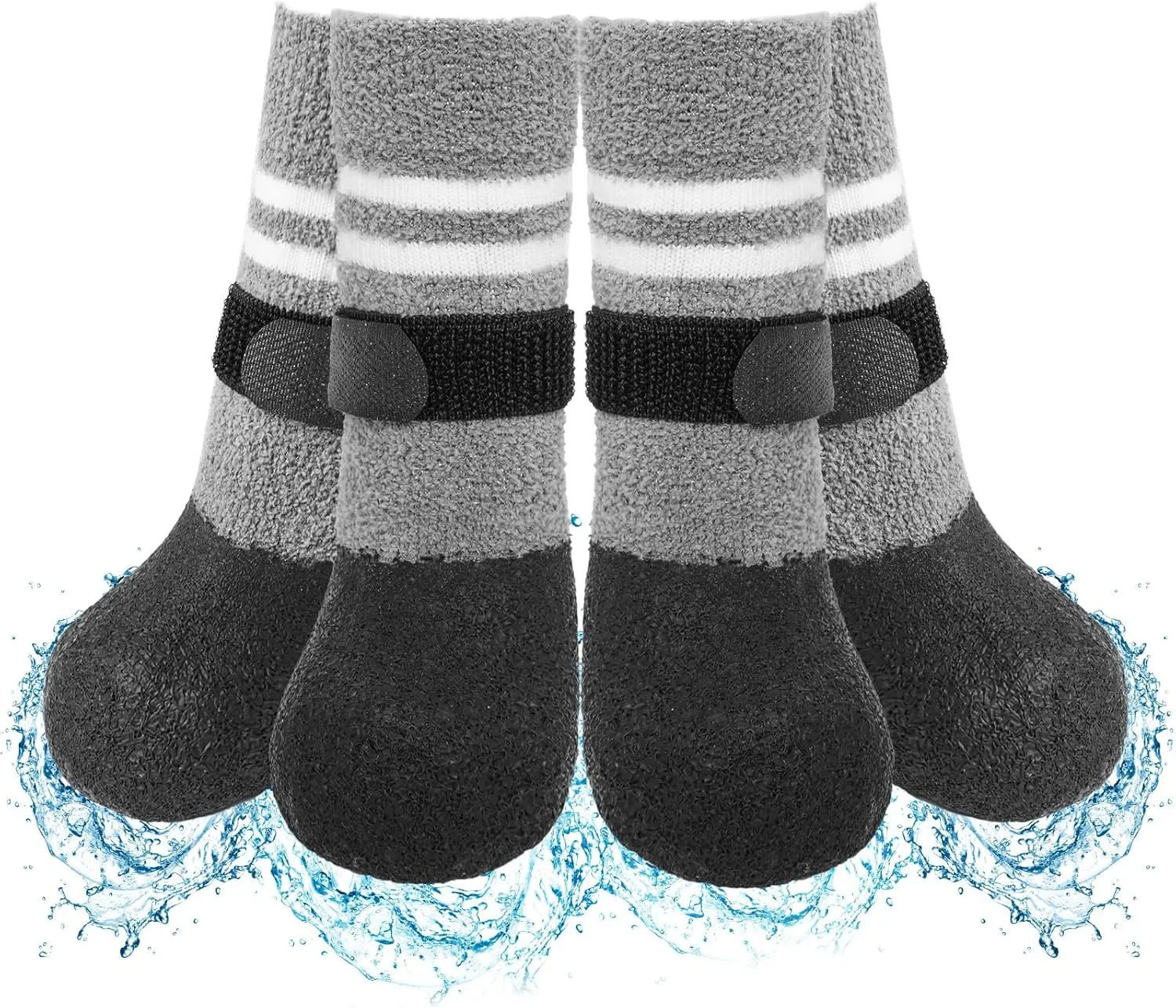 SCENEREAL Anti Slip Dog Boots & Shoes for Hot/Cold Pavement to Prevent Licking, Waterproof Dog Socks Paw Protectors for Small Medium Large Dogs, Traction Control on Hardwood Floor for Senior Dog, L