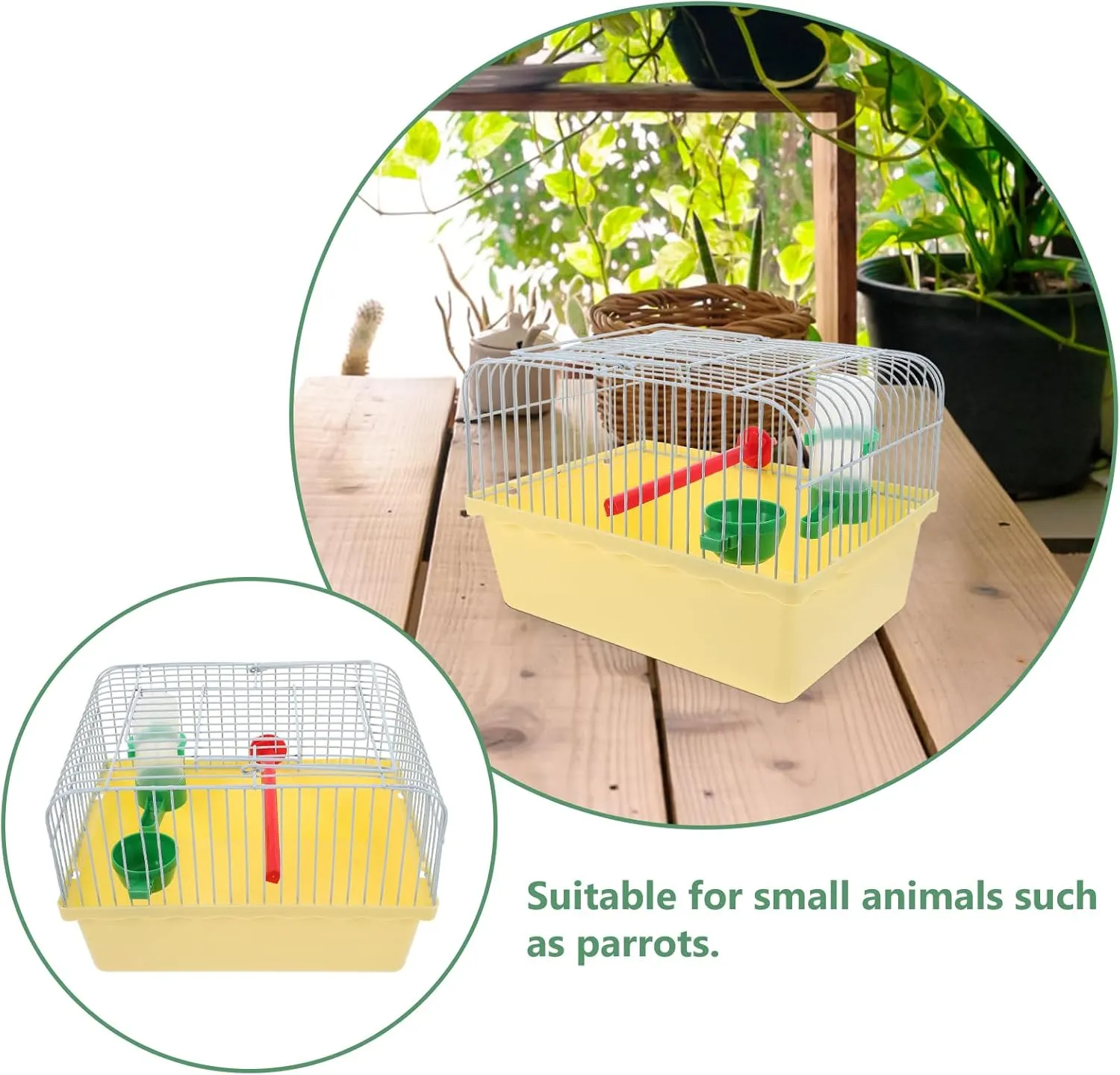 Small Cage for Birds Bird Carrier Travel Cage Parrot Carrying Cage for Travel and Outdoor AdventuresYellow