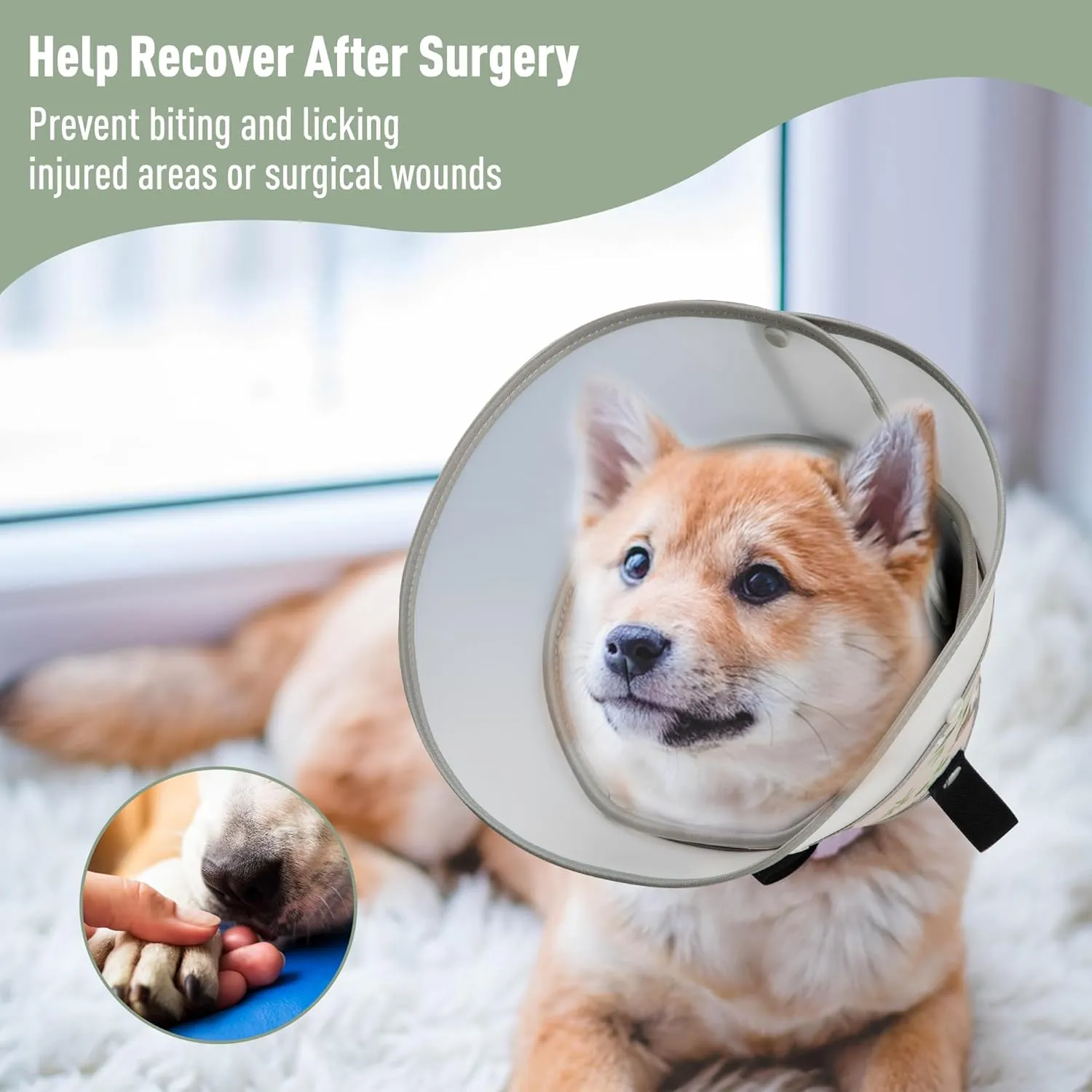 Soft Dog Cone Collar for Large Medium Small Dogs After Surgery, Adjustable Pet Recovery E-Collar, Elizabethan for Cats, Brown X-Small