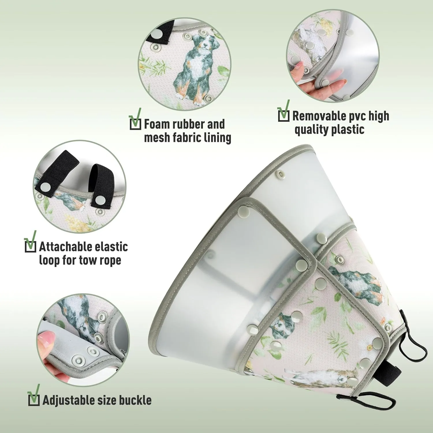 Soft Dog Cone Collar for Large Medium Small Dogs After Surgery, Adjustable Pet Recovery E-Collar, Elizabethan for Cats, Brown X-Small