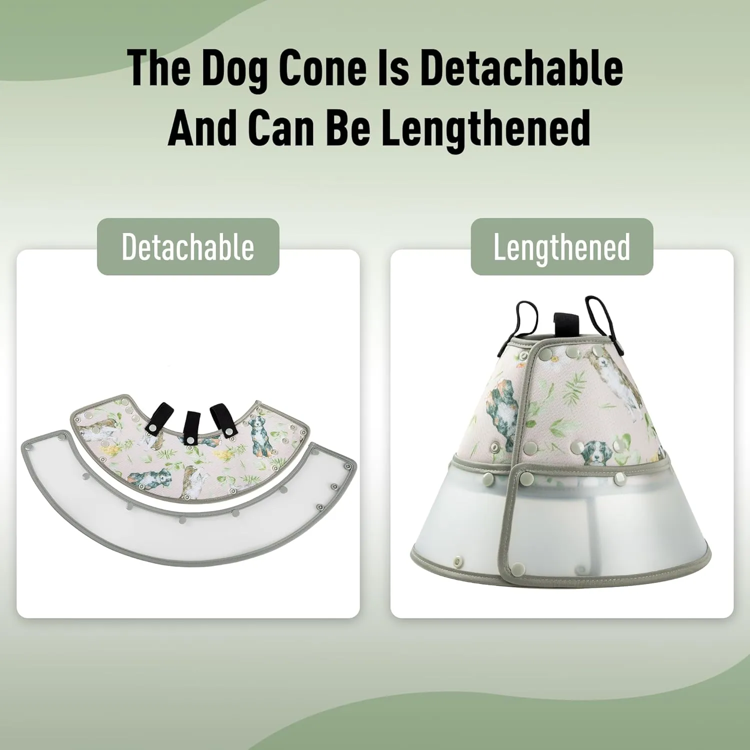 Soft Dog Cone Collar for Large Medium Small Dogs After Surgery, Adjustable Pet Recovery E-Collar, Elizabethan for Cats, Brown X-Small