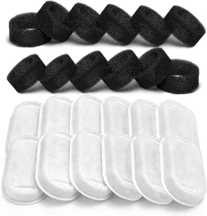 SOOFPET Cat Water Fountain Filters, 24 Pieces (12 Carbon   12 Sponge), Replacement for 108oz/3.2L Stainless Steel Fountain
