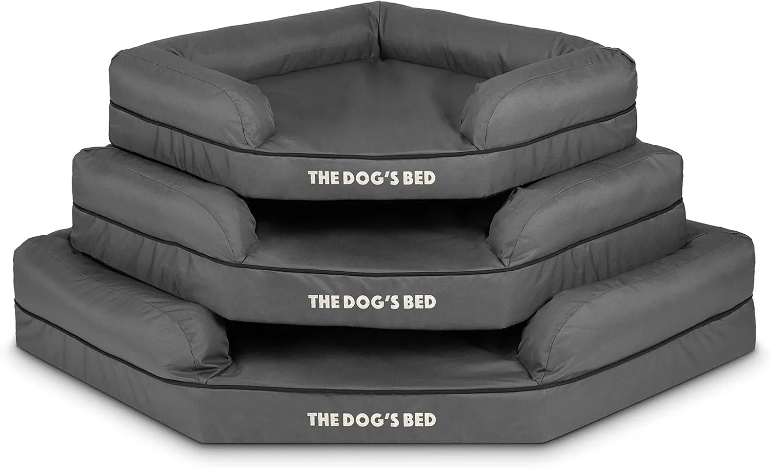 The Dogs Bed Medium Support Memory Foam Waterproof Corner Dog Bed, Large, Grey & Black Trim, Eases Pet Arthritis & Hip Dysplasia Pain, Therapeutic & Supportive, Washable Oxford Fabric Cover