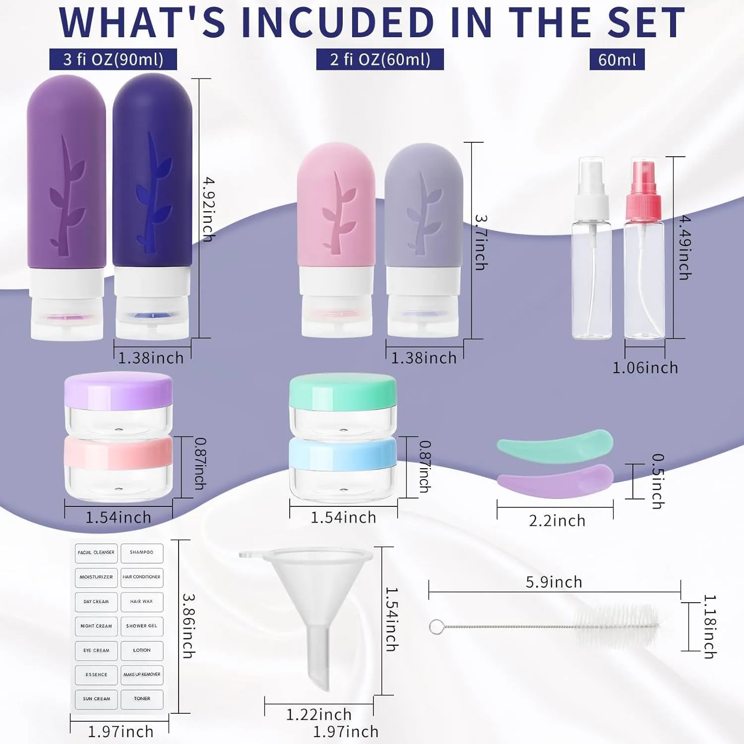 Travel Containers for Toiletries, 18pack TSA Approved Travel Size Containers for Toiletries,travel bottles for Toiletries,travel Jars or Personal Travel Essentials