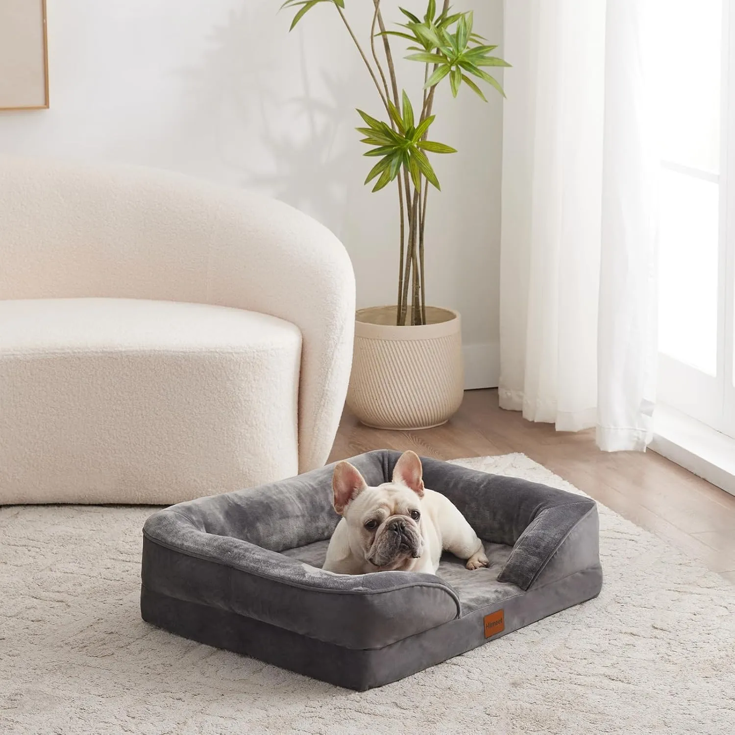 Washable Dog Bed Waterproof with Removable Washable Cover Pet Bed for French Bulldog Medium Dog Bed Doggy Bed for Dogs up to 35 lbs