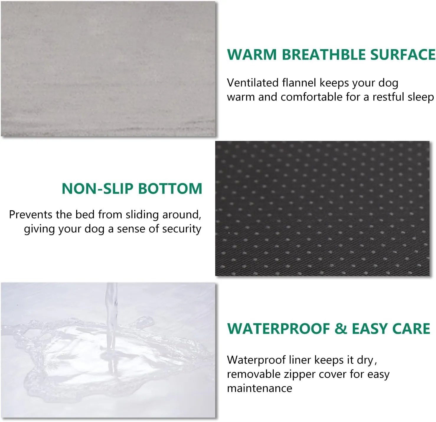 Washable Dog Bed Waterproof with Removable Washable Cover Pet Bed for French Bulldog Medium Dog Bed Doggy Bed for Dogs up to 35 lbs