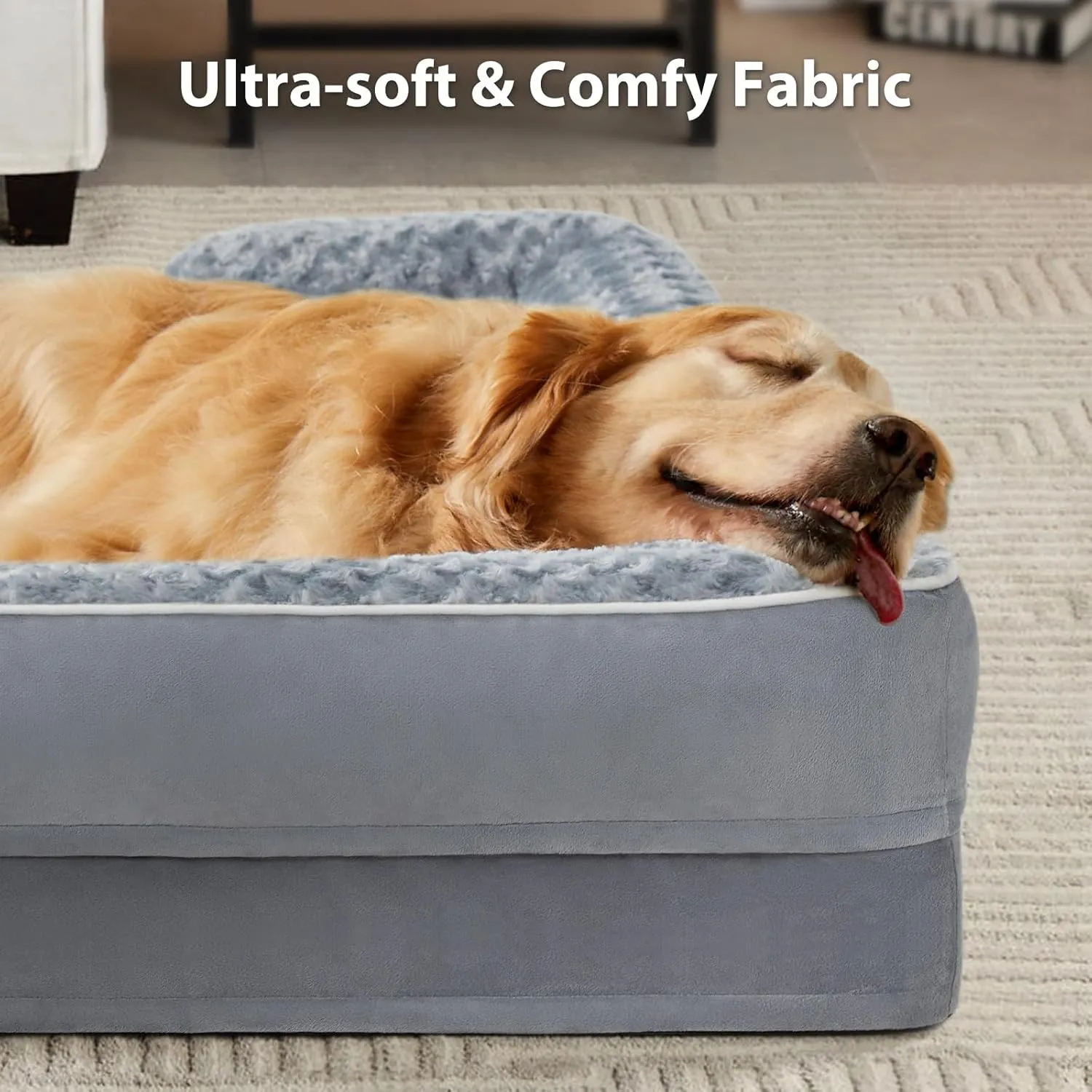 WNPETHOME Waterproof Orthopedic XXLarge Dog Bed With Sides, Big Couch for Jumbo Dogs, Washable Removable Cover, Pet Sofa