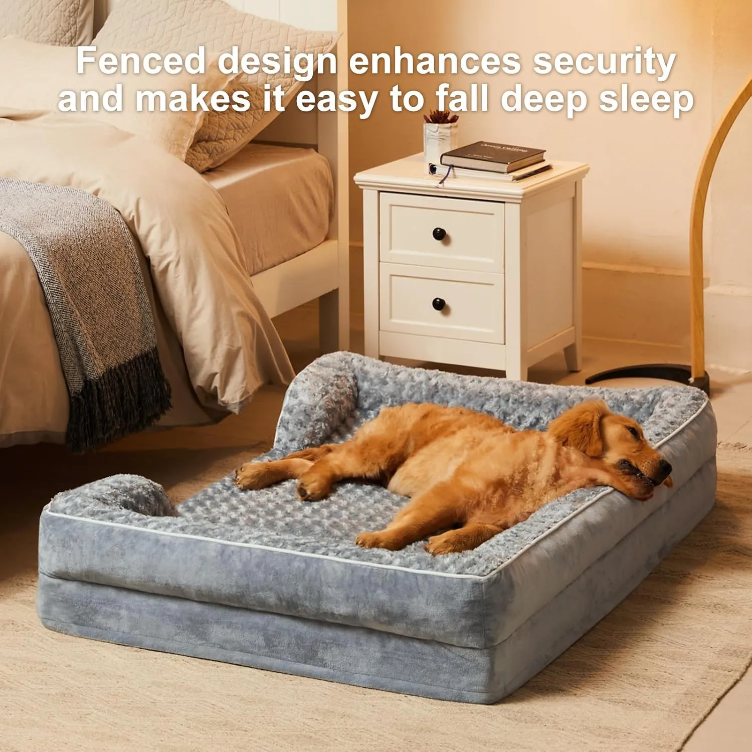 WNPETHOME Waterproof Orthopedic XXLarge Dog Bed With Sides, Big Couch for Jumbo Dogs, Washable Removable Cover, Pet Sofa