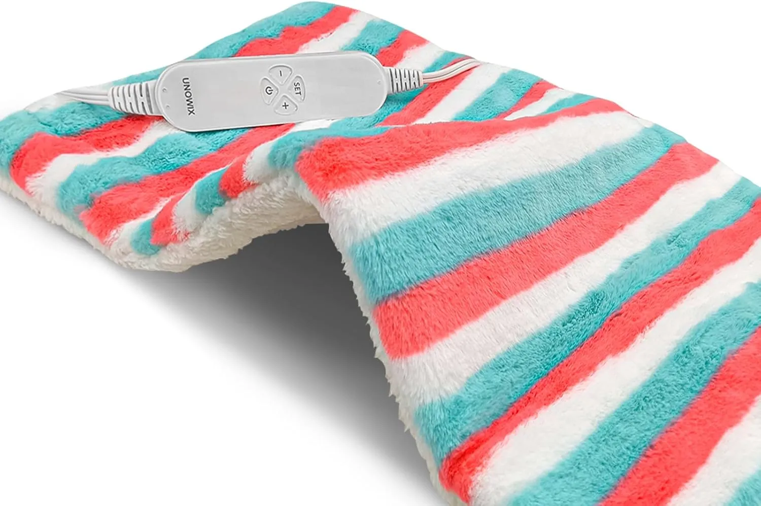XL Electric Heating Pad for Back Pain Relief - 12 Heat Levels, 8 Timers, Moist Heat Option, Cute Plush Heat Pad, Gifts for Women, Men, Mom, Dad, Machine Washable-Rainbow-L(12" x 24")