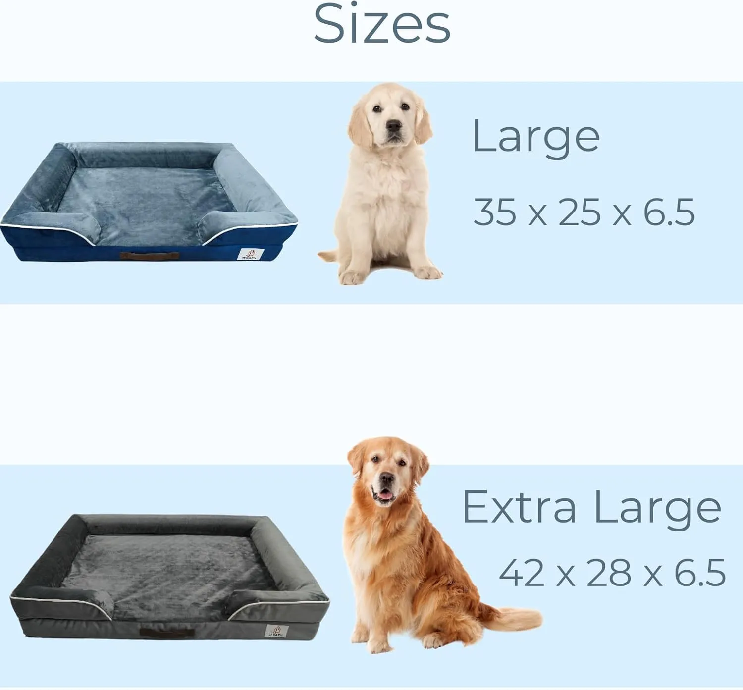 XL Orthopedic Dog Bed for Extra Large Dogs - Waterproof, Memory Foam Large Dog Bed with Washable Cover - Pet Beds for Big Sized Breeds and Senior Pets - Non-Slip Bottom - X-Large, Grey