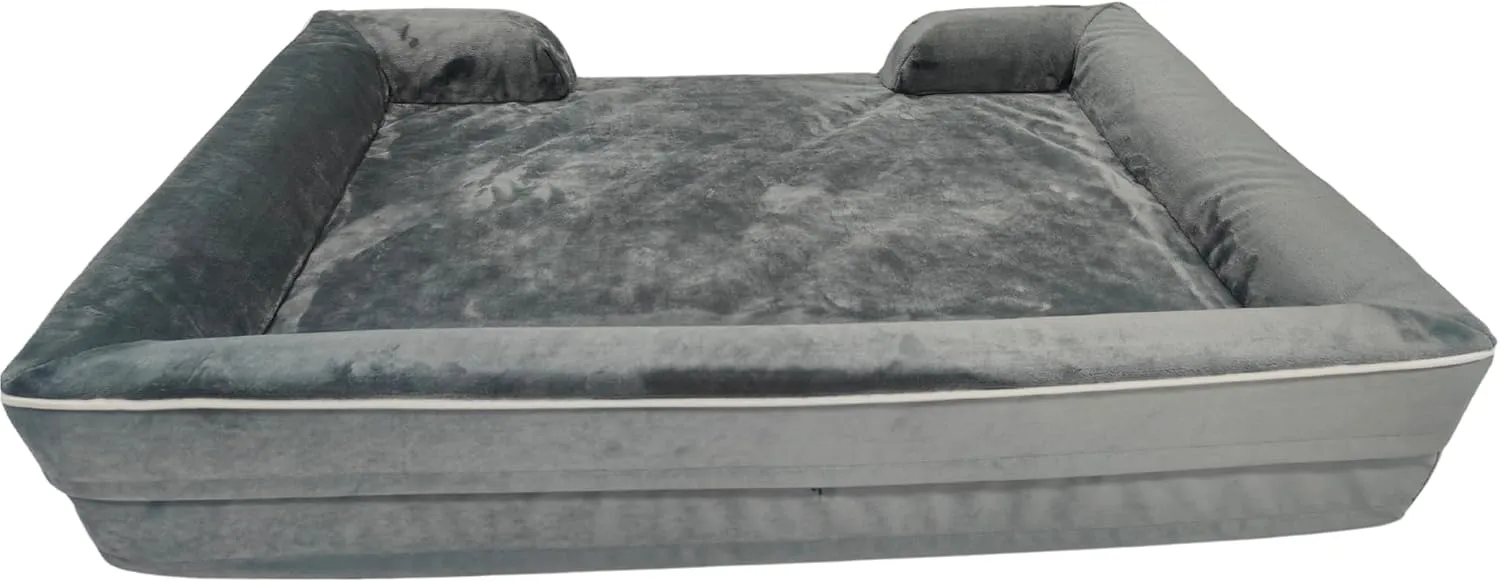XL Orthopedic Dog Bed for Extra Large Dogs - Waterproof, Memory Foam Large Dog Bed with Washable Cover - Pet Beds for Big Sized Breeds and Senior Pets - Non-Slip Bottom - X-Large, Grey