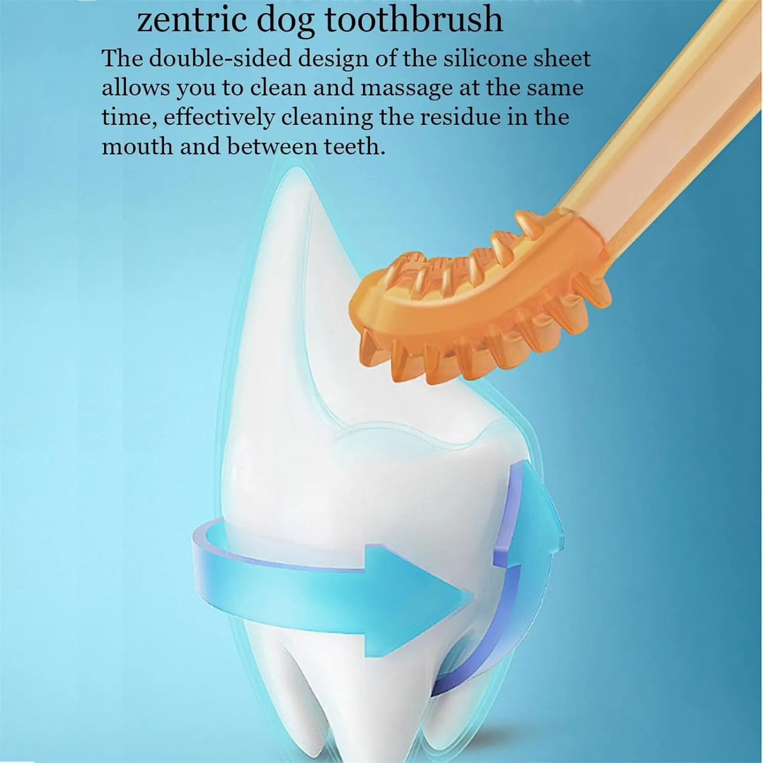 Zentric Dog Toothbrush, Flexibrush Pet Toothbrush, Flexi Brush Pet Toothbrush, Nanoflex Pet Toothbrush with Tongue Scraper, 360 Soft Silicone Dog Cat Toothbrush and Toothpaste (Vanilla Flavor)