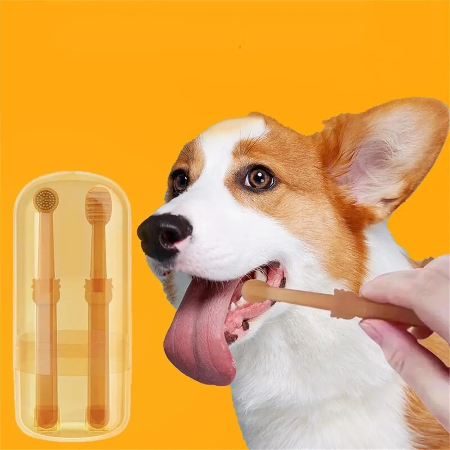 Zentric Dog Toothbrush,Zentric Pet Toothbrush,Pet Toothbrush with Tongue Scraper,360 Pet Toothbrush Dual Head Soft Silicone,Tongue Cleaner for Pet Tooth Brushing, Soft and Durable (5pcs)