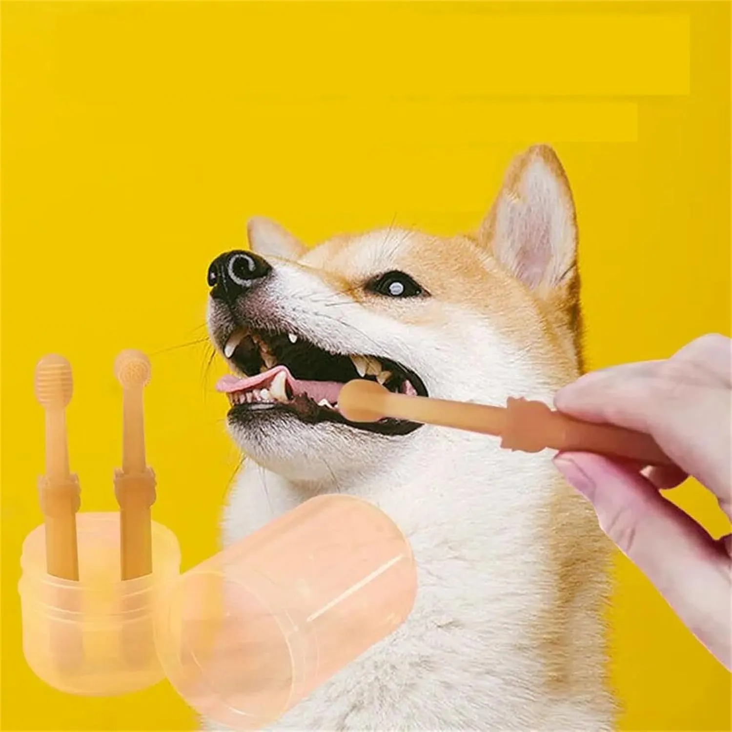 Zentric Dog Toothbrush,Zentric Pet Toothbrush,Pet Toothbrush with Tongue Scraper,360 Pet Toothbrush Dual Head Soft Silicone,Tongue Cleaner for Pet Tooth Brushing, Soft and Durable (5pcs)